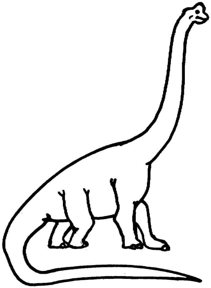 Desenho De Um Dinossauro Braquiossauro Para Colorir