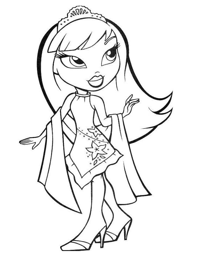 Desenho De Bratz Para Colorir Com lápis De Cor e Imprimir