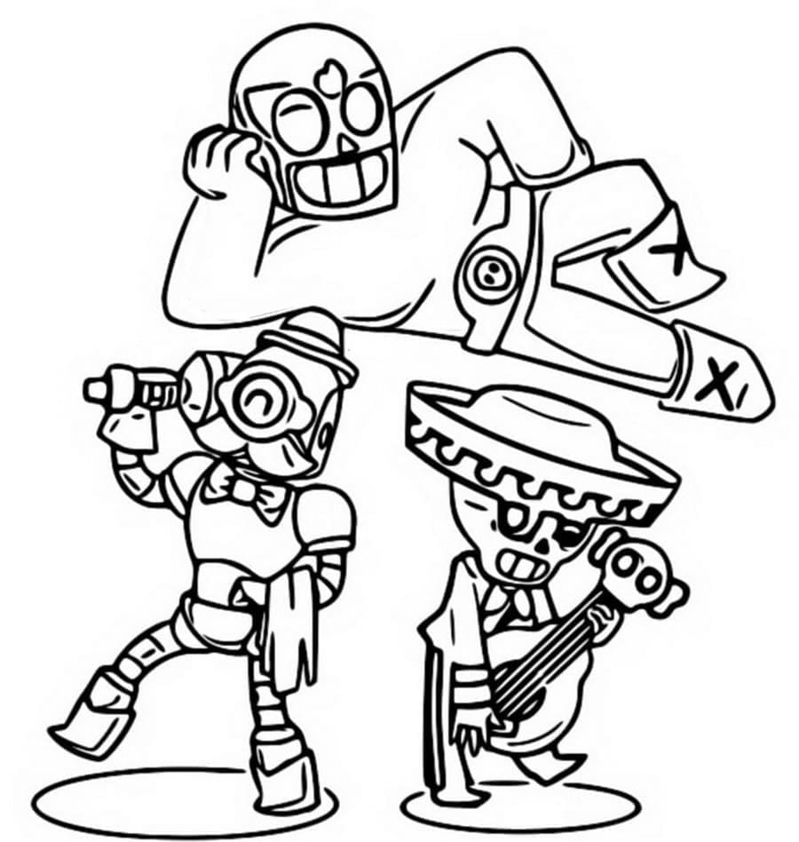 Desenho De Personagens De Brawl Stars Para Colorir