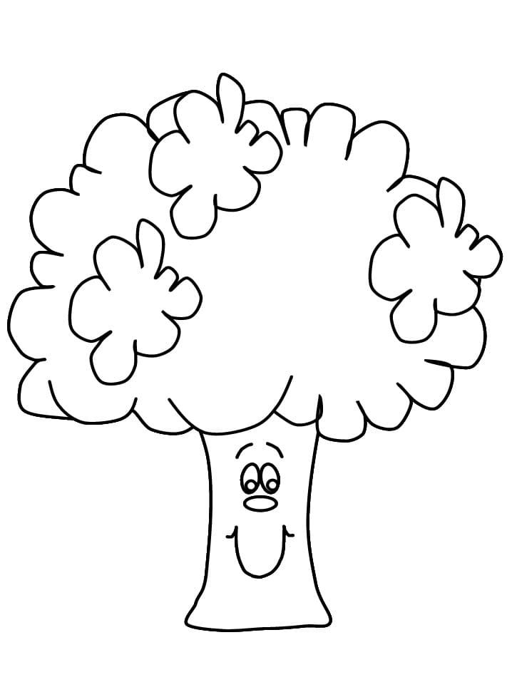 Desenho De Brocolis Fofinho Para Colorir