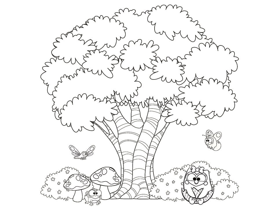 Desenho Para Imprimir De Bubu e As Corujinhas Para Colorir