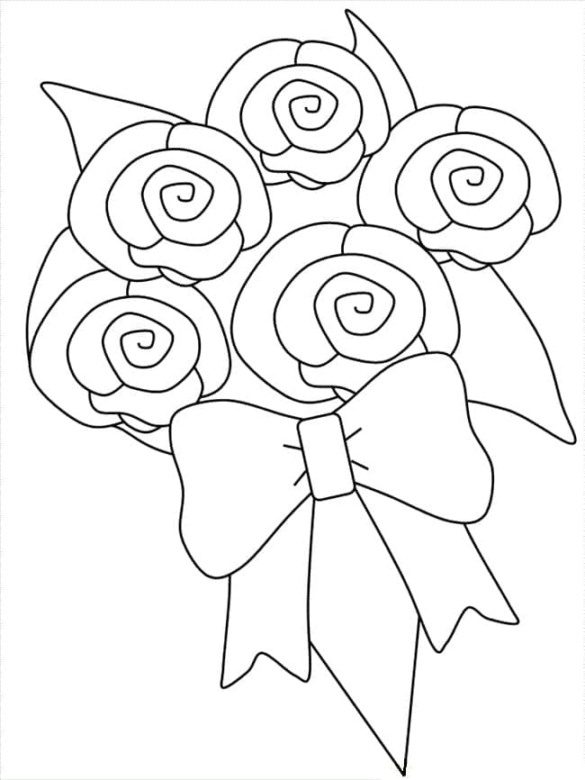 Desenho De Buque De Flores Em Pdf Para Colorir e Imprimir