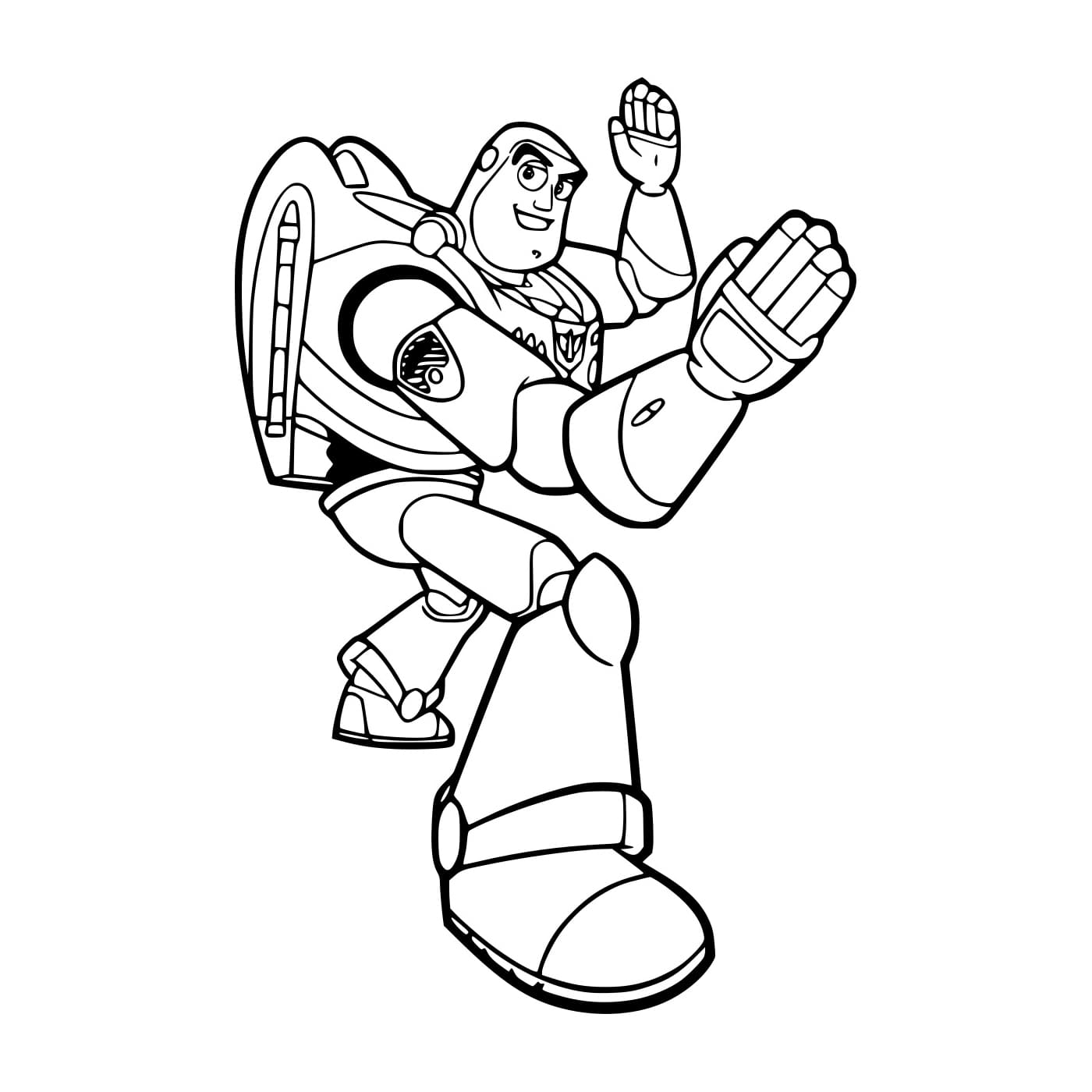 Desenho De Buzz Lightyear Lutando Para Colorir