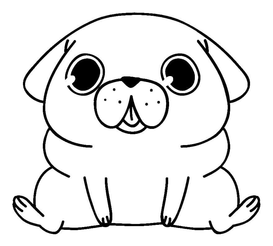 Desenho De Lindo Pug Para Colorir
