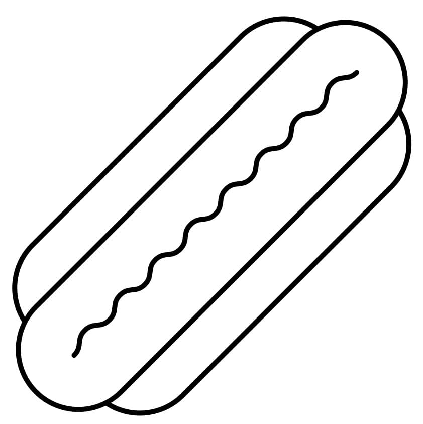 Desenho De Cachorro Quente Grande Para Colorir e Imprimir