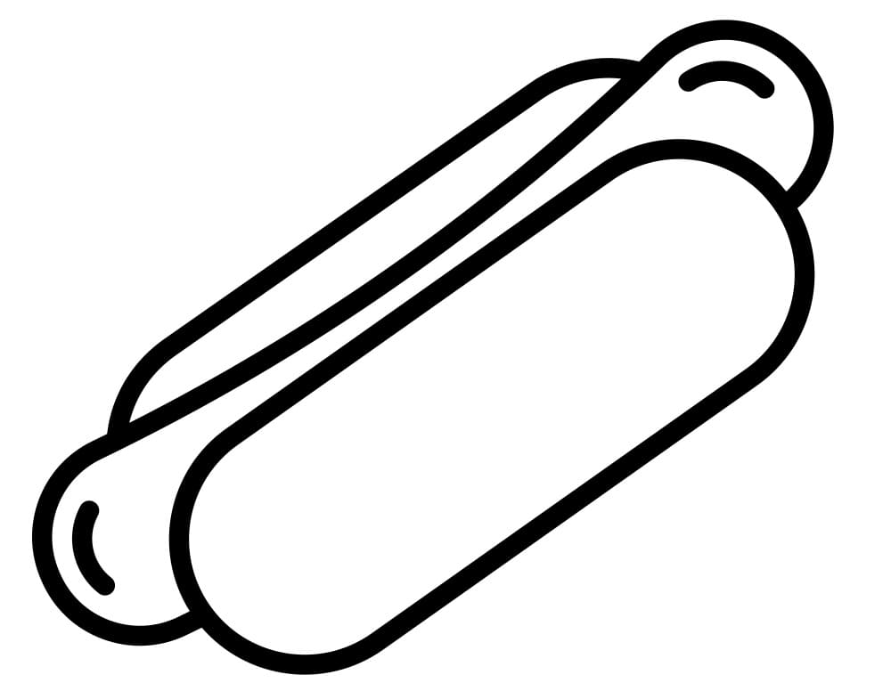 Desenho De Cachorro Quente Para Colorir Com lápis De Cor e Imprimir