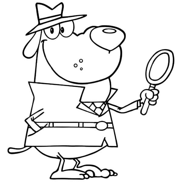 Desenho Cachorro O Detetive Para Colorir