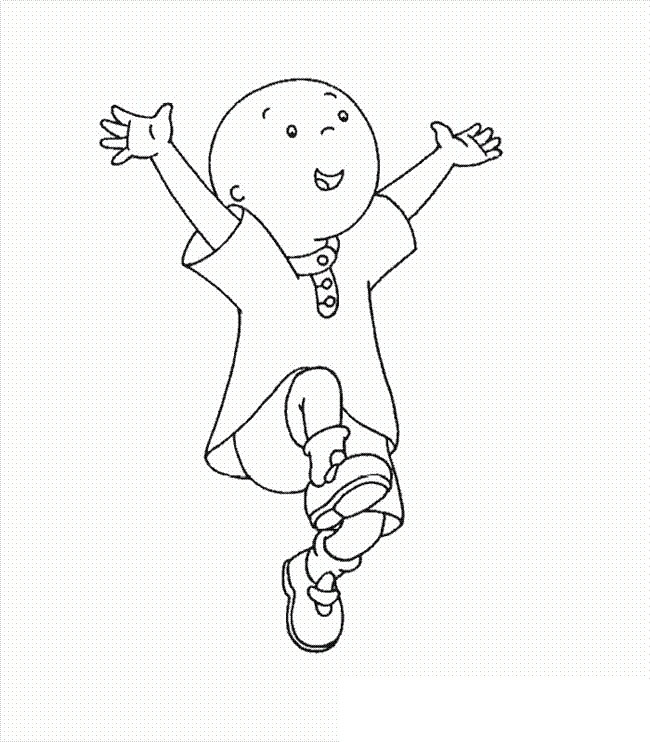 Desenho De Caillou Pulando De Alegria Para Colorir