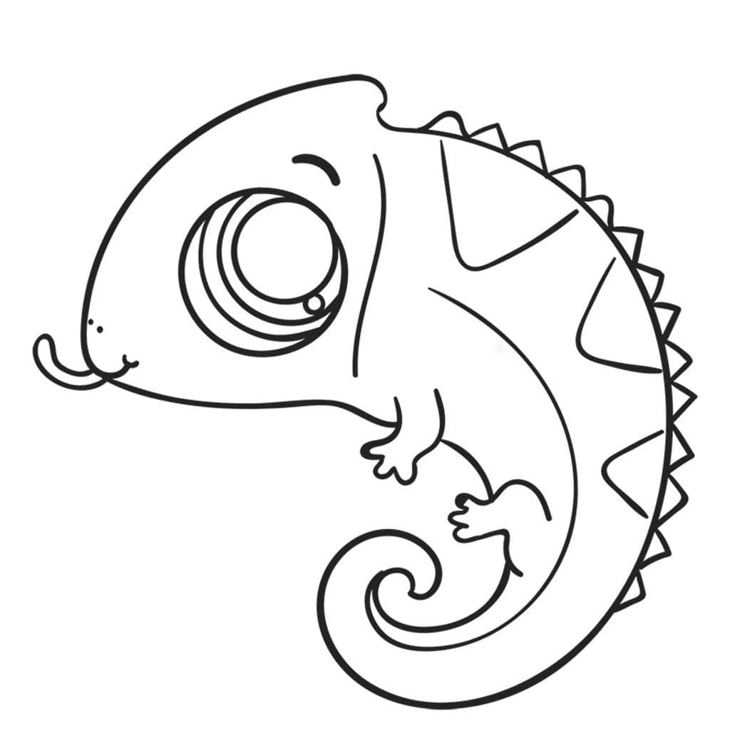 Desenho camaleão Comum Para Colorir