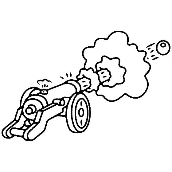 Desenho De canhão De Fogo Para Colorir