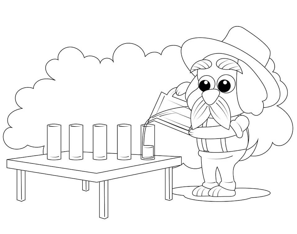 Desenho vovô Toto Para Colorir