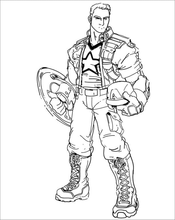 Desenho De capitão américa Marvel Vingadores Para Colorir