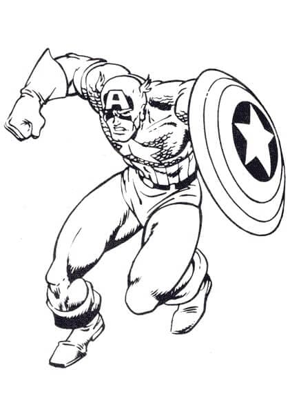 Desenho De capitão américa Marvel Para Colorir
