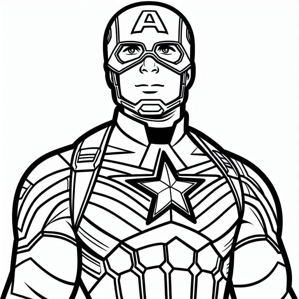 Desenho De capitão américa Os Vingadores Para Colorir