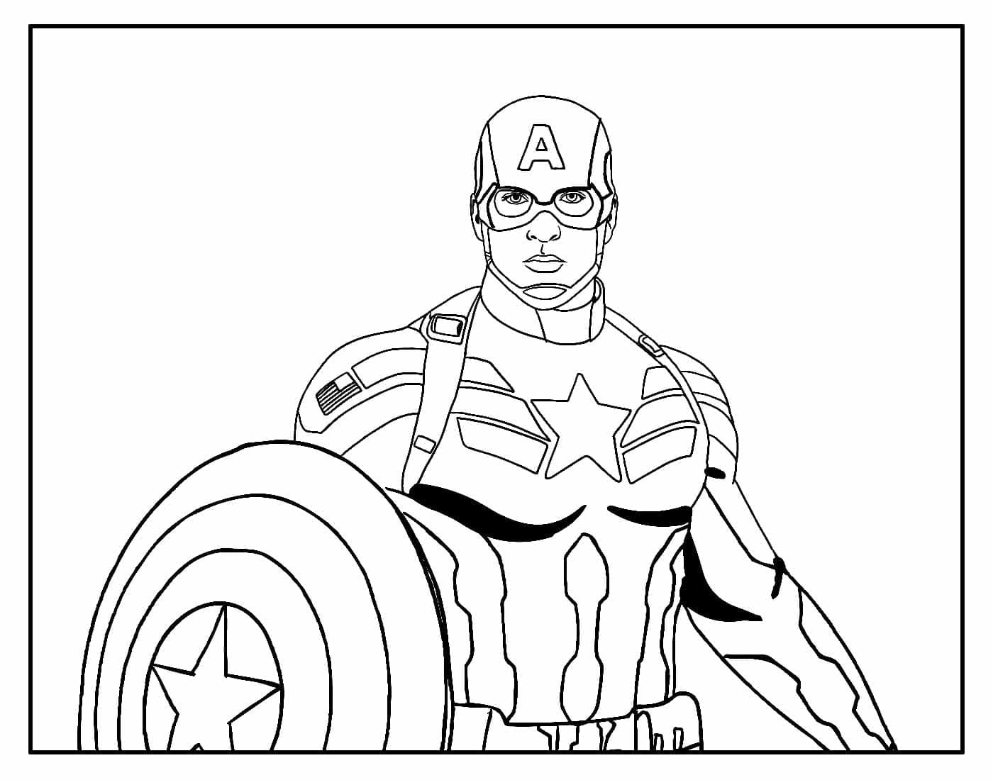 Desenho De capitão américa Steve Rogers Para Colorir