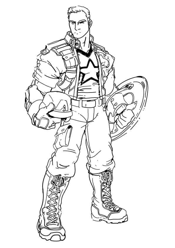 Desenho De capitão américa De Marvel Comics Para Colorir