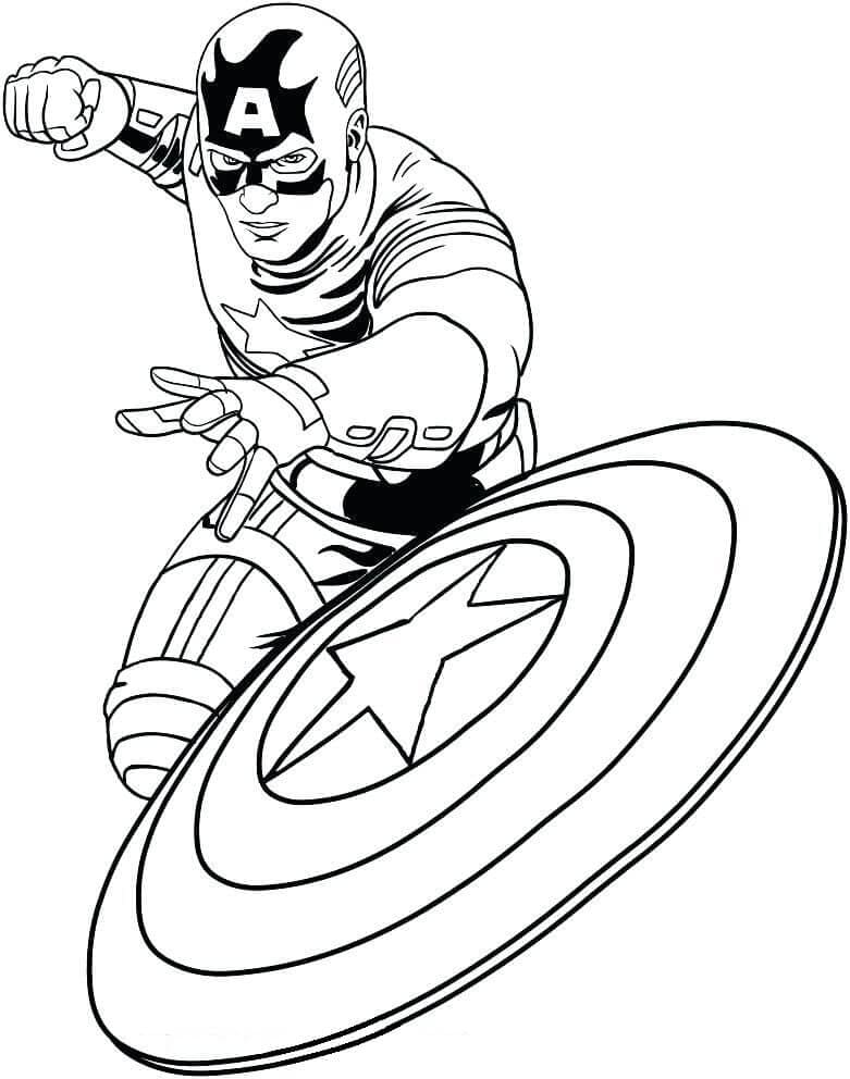 Desenho De capitão américa De Marvel Vingadores Para Colorir