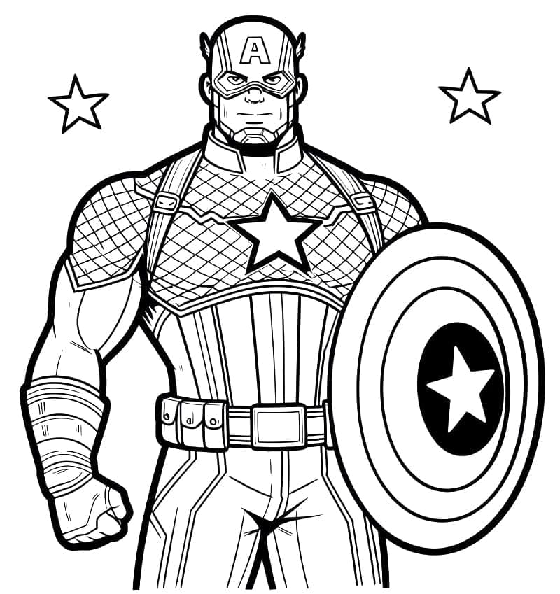 Desenho De capitão américa De Marvel Para Colorir