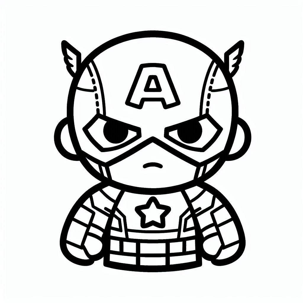Desenho De Imprimivel capitão américa Para Colorir