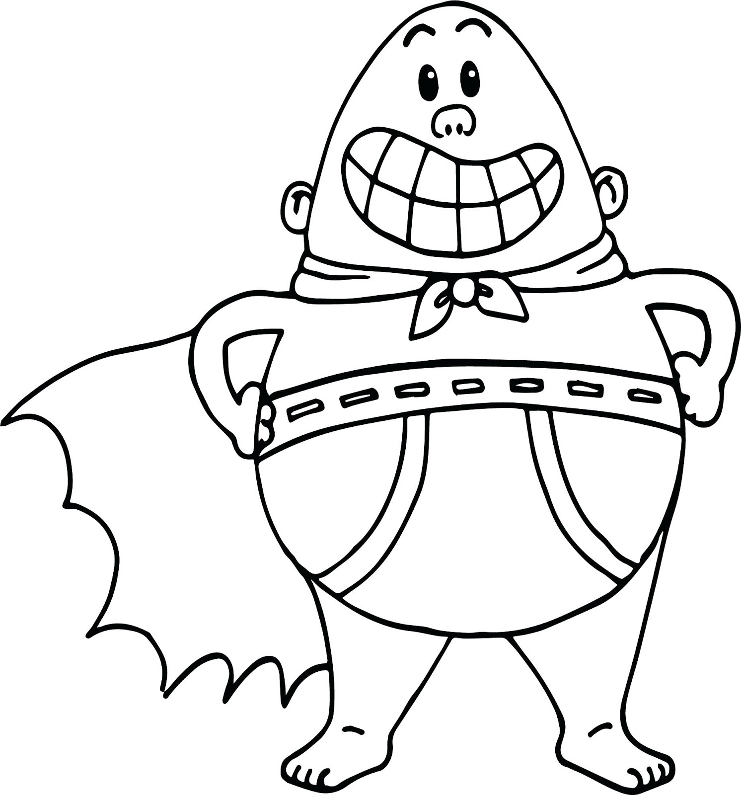 Desenho De capitão Cueca Para Colorir