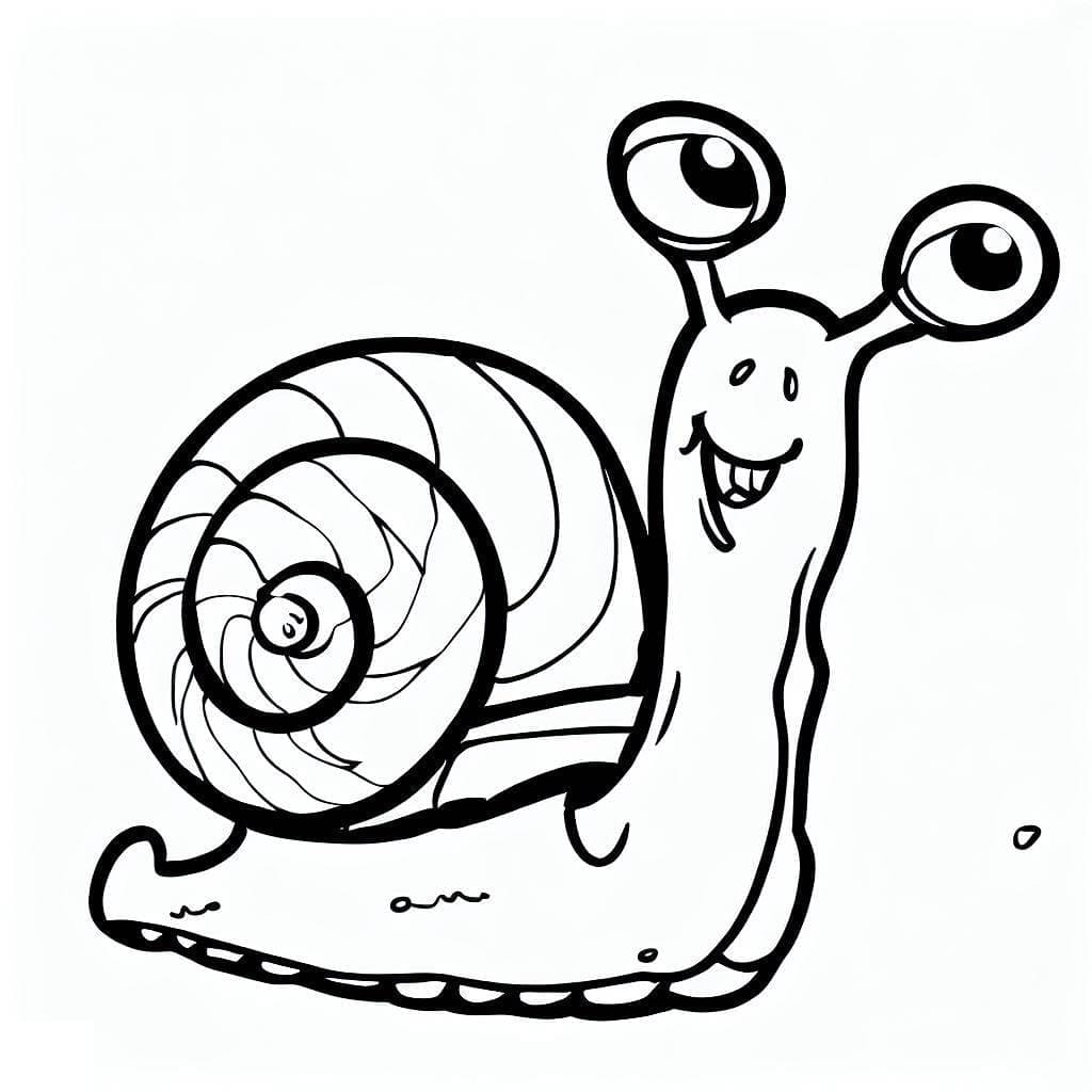 Desenho De Caracol engraçado Para Colorir