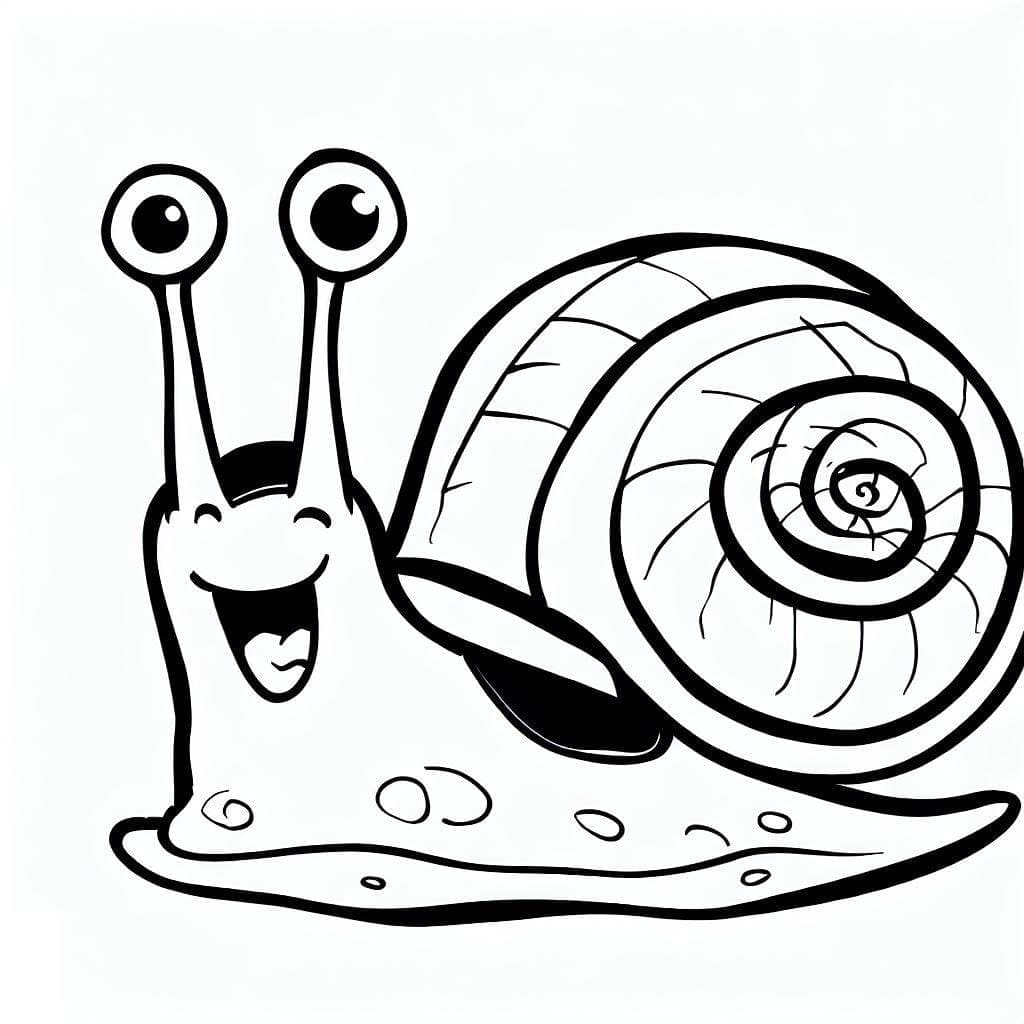 Desenho De Um Caracol engraçado Para Colorir