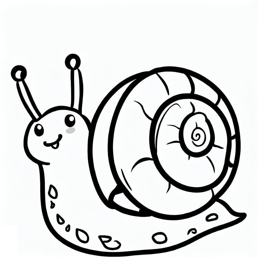 Desenho De Um Caracol Sorridente Para Colorir