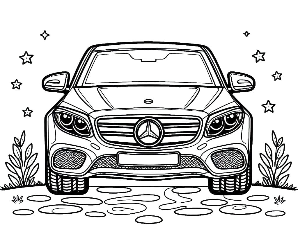 Desenhos De Um Mercedes Para Colorir