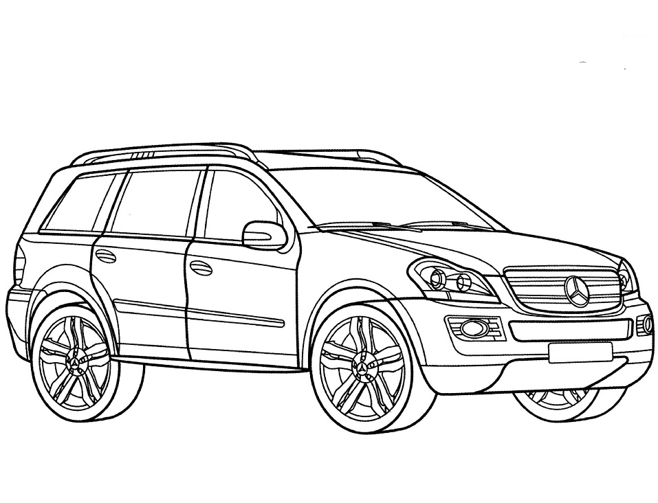 Desenho De Mercedes Gl Class Para Colorir