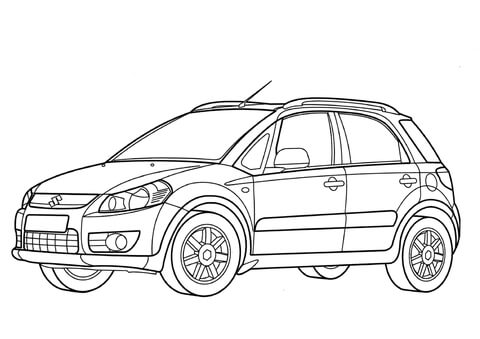 Desenho De Carro Suzuki Sx 4 Para Colorir