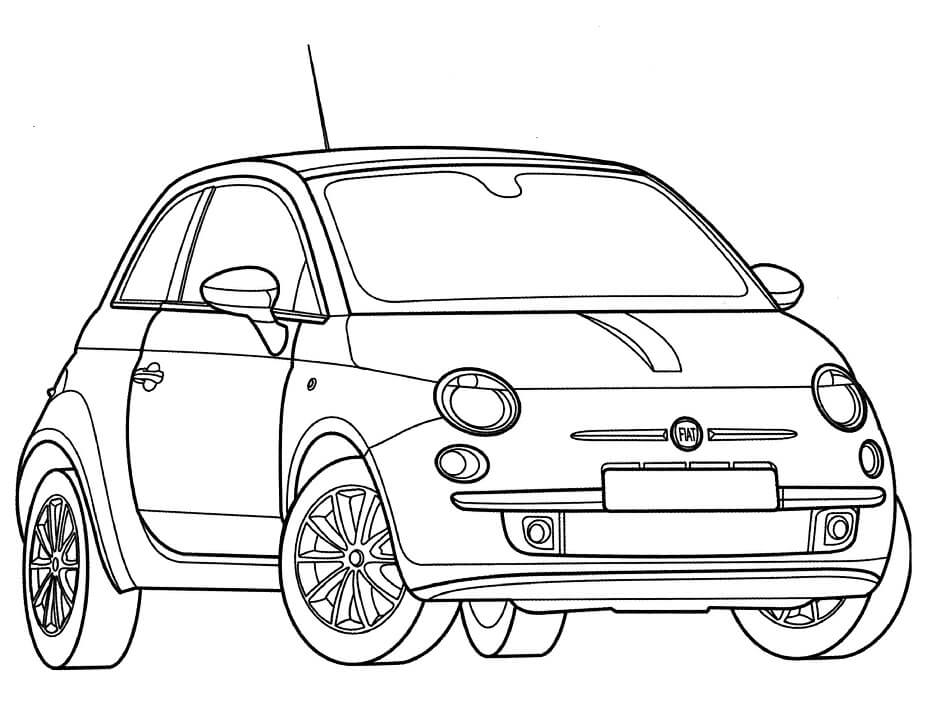 Desenho Fiat 500 Para Colorir