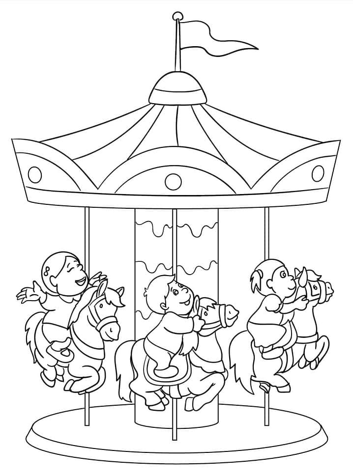 Desenho De Lindo Carrossel Para Colorir