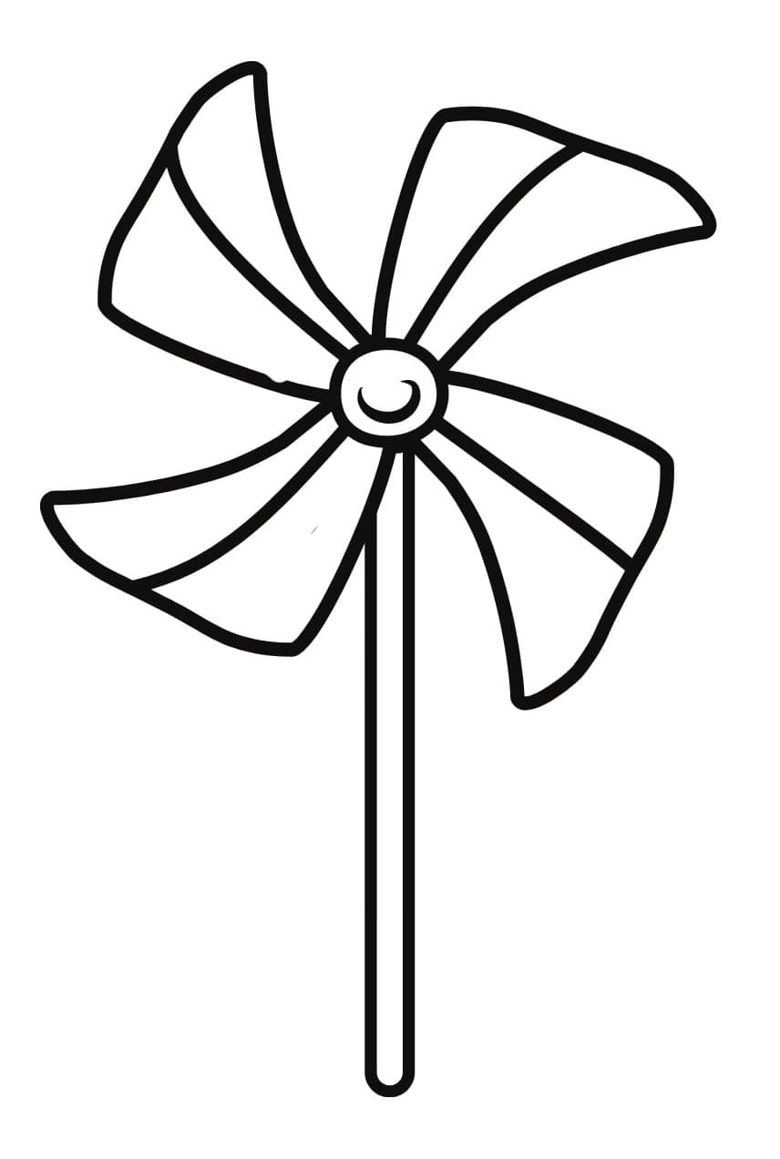 Desenho De Um Catavento Para Colorir