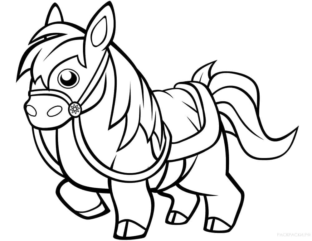 Desenho De Cavalo adorável Para Colorir