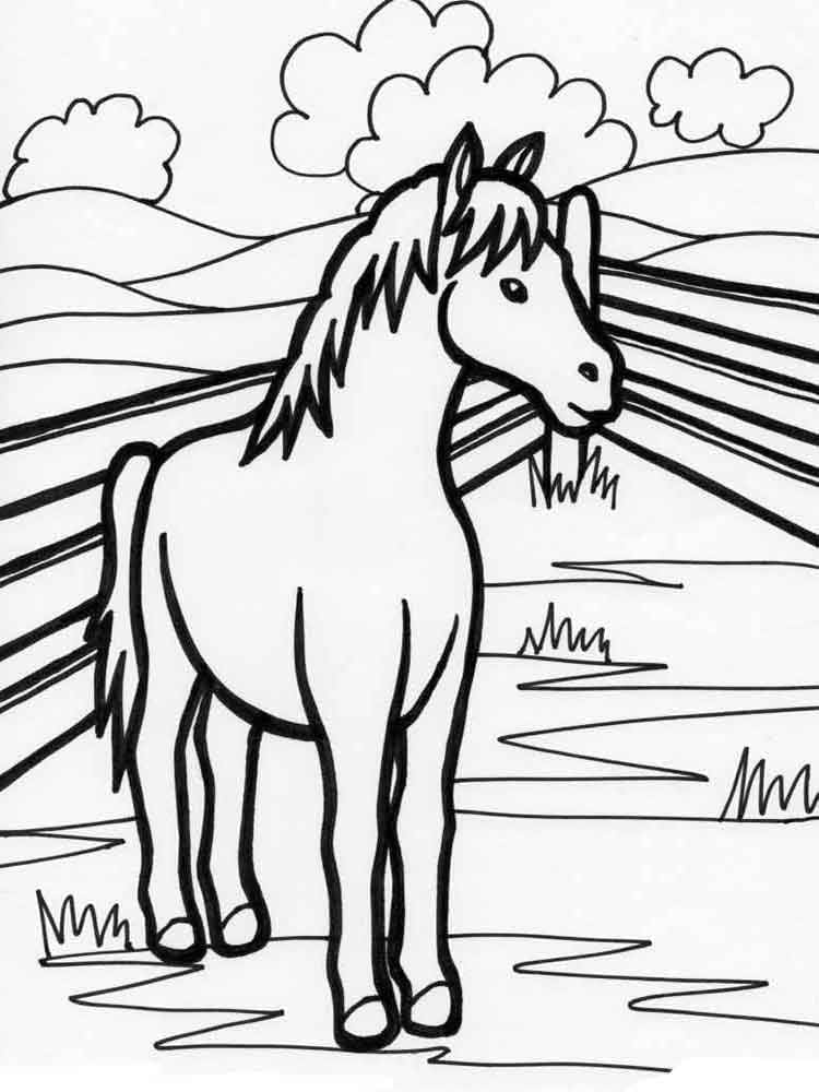 Desenho De Imprimivel Cavalo Para Colorir