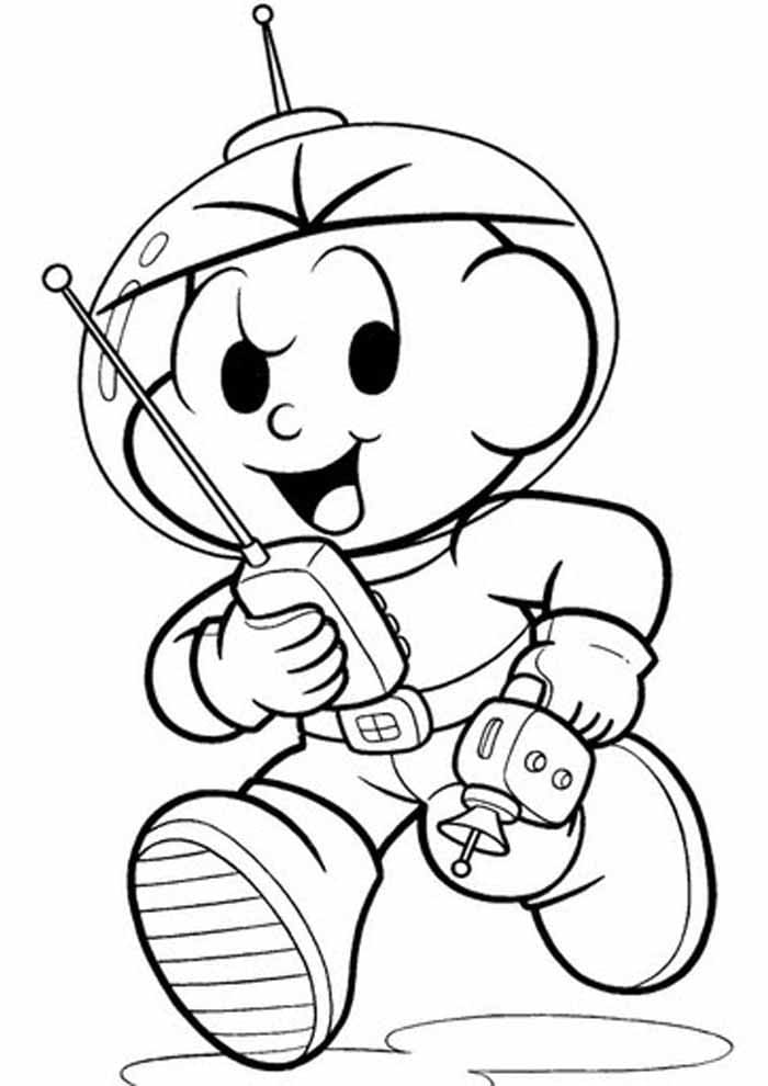 Desenho Do Cebolinha Astronauta De Turma Da Monica Para Colorir