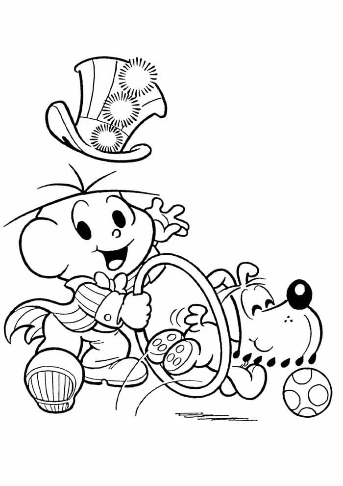 Desenho Do Cebolinha e Bidu Turma Da Monica Para Colorir