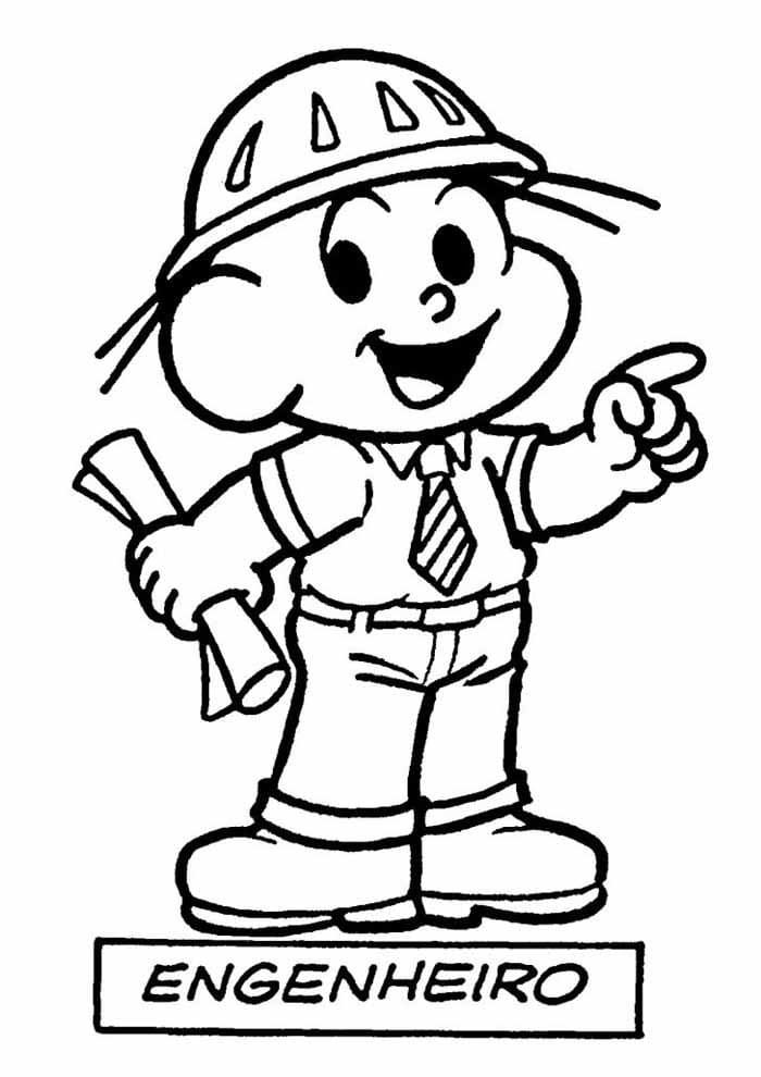 Desenho Do Engenheiro De Turma Da Monica Para Colorir