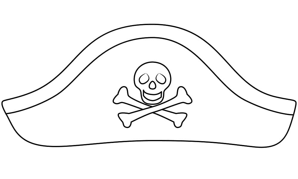 Chapéu de Pirata para Colorir
