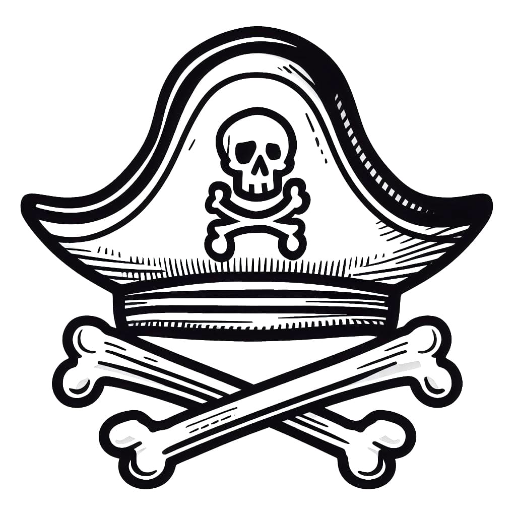 Desenho De Um chapéu De Pirata Para Colorir