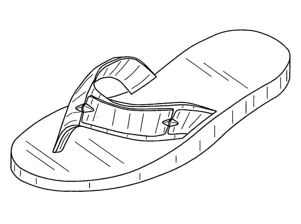 Desenho De Um Chinelo Para Colorir