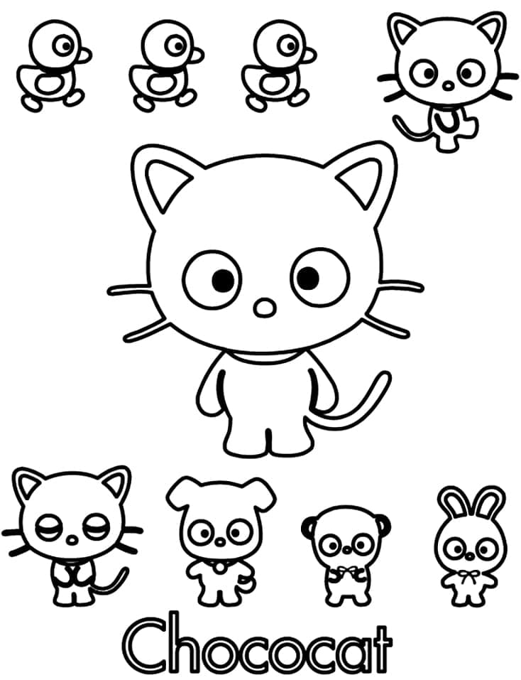 Desenho De Chococat Para crianças De 4 Anos Para Colorir