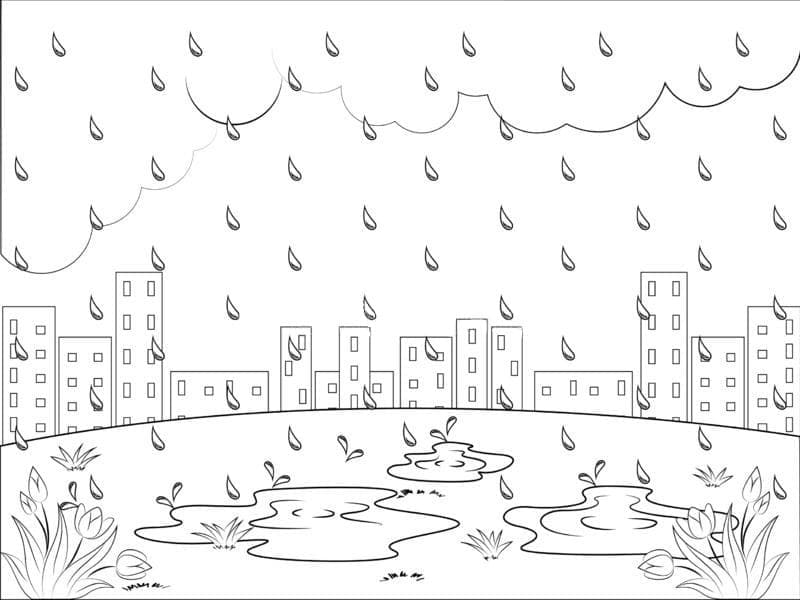 Desenho De A Chuva Para Colorir