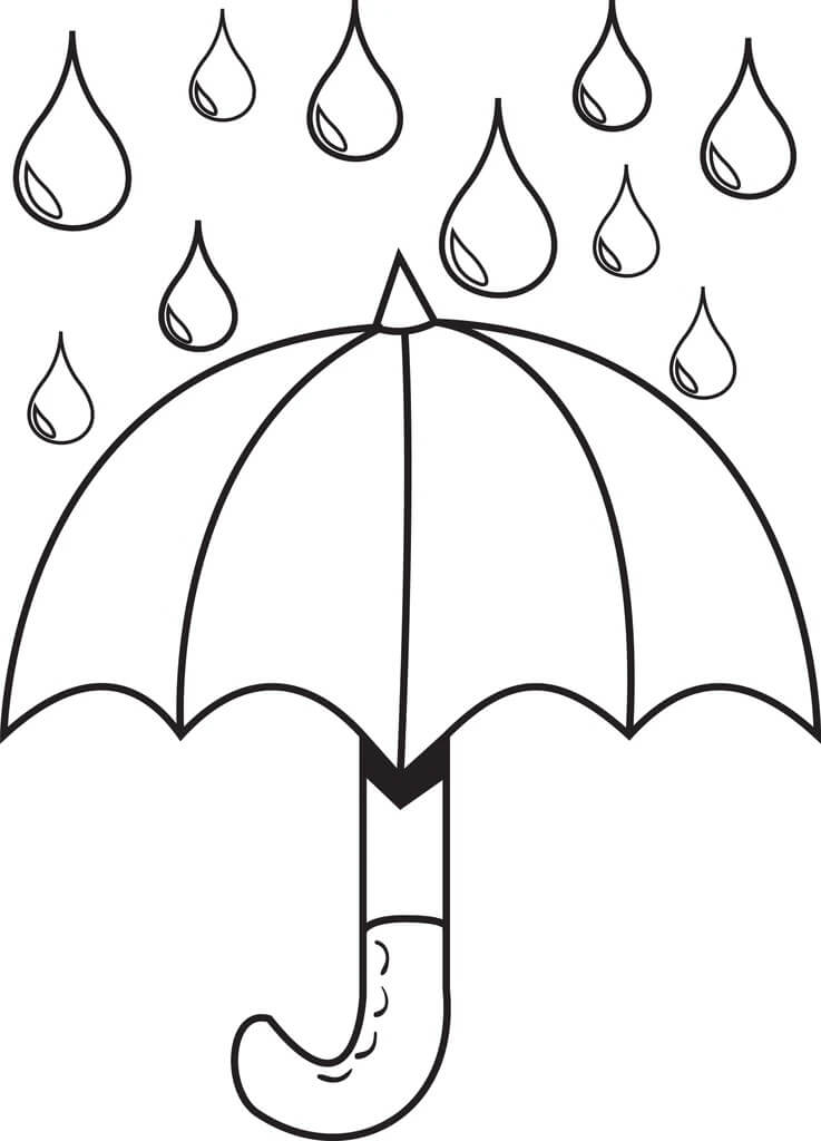 Chuva para Colorir
