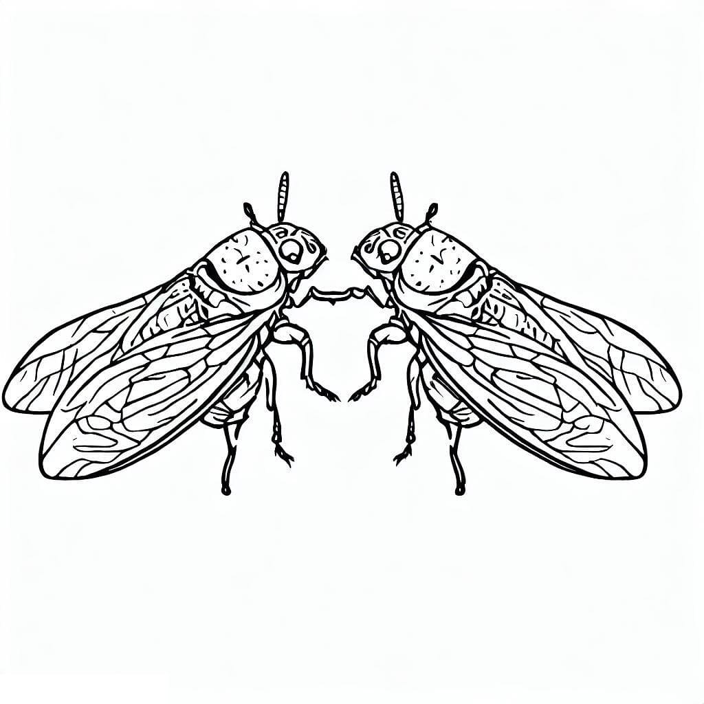 Desenho De Cigarras Para crianças Para Colorir