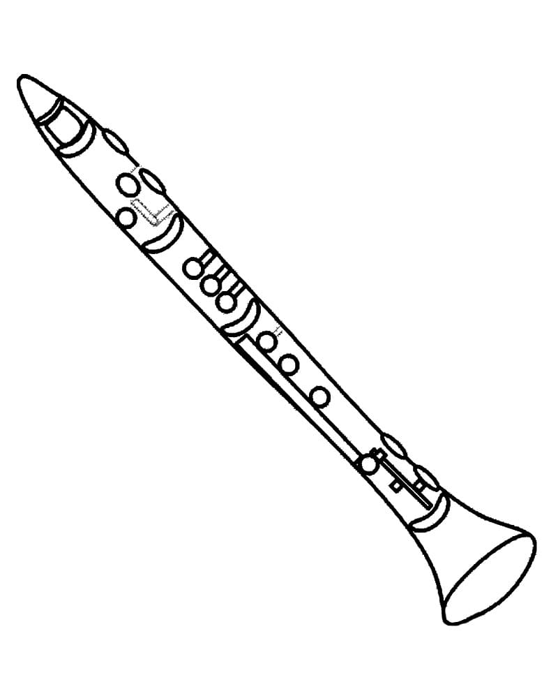 Desenho De Um Clarinete Para Colorir