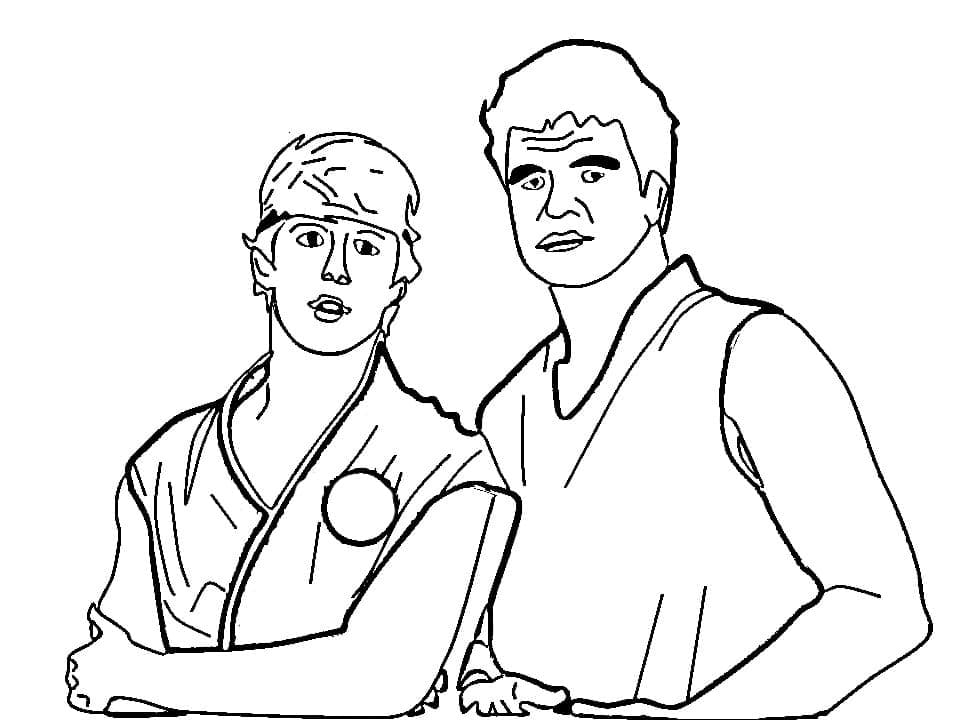 Desenho De Johnny e John De cobrá Kai Para Colorir