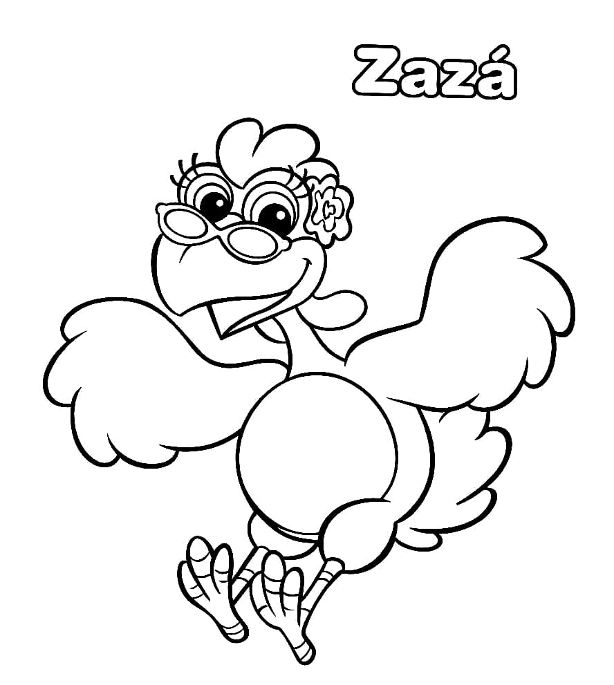 Desenho Zaza Cocorico Para Colorir