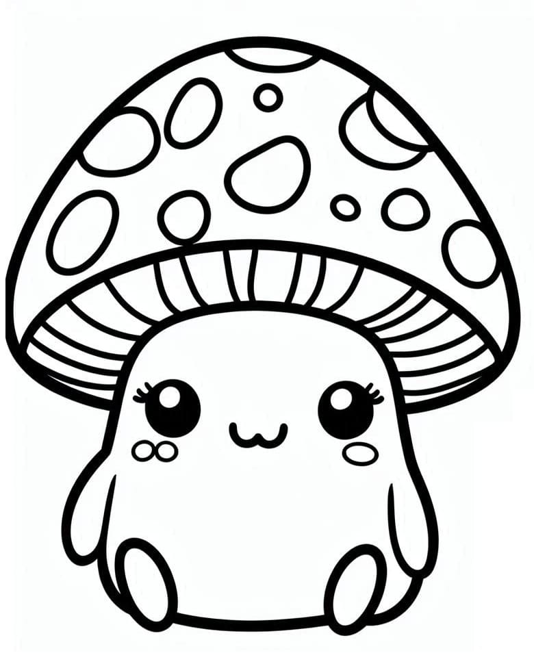 Desenho De Um Cogumelo Muito Lindo Para Colorir