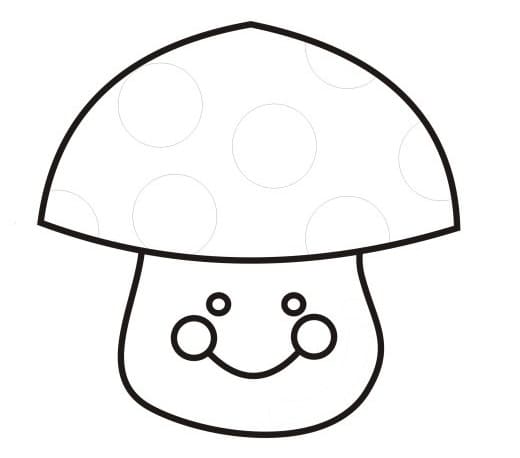 Desenho Cogumelo Fofo Para Colorir